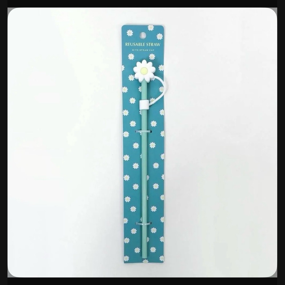 Daisy Reusable Straw - Blue and White